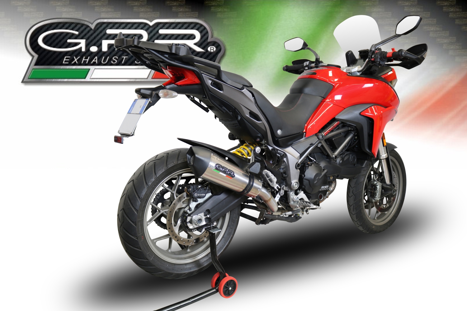 Exhaust compatible with Ducati Multistrada 950 2017-2020, GP Evo4 Titanium, Homologated legal Mid-full system exhaust, including removable db killer and catalyst 