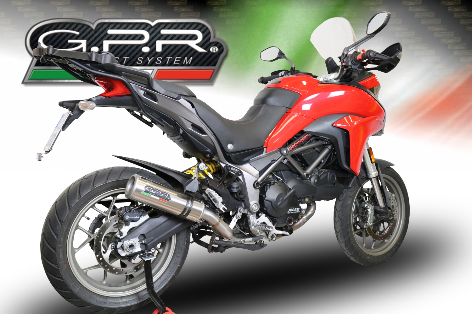Scarico compatibile con Ducati Multistrada 950 2017-2020, M3 Titanium Natural, Scarico semi-completo omologato,fornito con db killer estraibile,catalizzatore e collettore