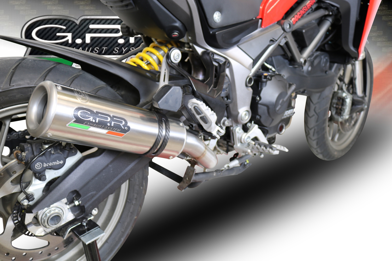 Scarico compatibile con Ducati Multistrada 950 2017-2020, M3 Titanium Natural, Scarico semi-completo omologato,fornito con db killer estraibile,catalizzatore e collettore