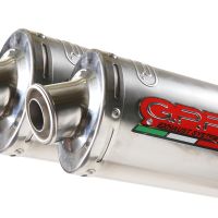 Exhaust system compatible with Honda Fmx 650 2005-2008, Inox Tondo / Round, Dual Homologated legal slip-on exhaust including removable db killers and link pipes 