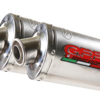 Scarico compatibile con Triumph Speed Triple 1050 2005-2010, Inox Tondo / Round, Coppia di terminali di scarico omologati, forniti con db killer removibile, catalizzatori e raccordi specifici