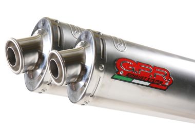 Exhaust system compatible with Ducati Monster S2R 2004-2007, Titanium Tondo / Round, Dual Homologated legal slip-on exhaust including removable db killers and link pipes 