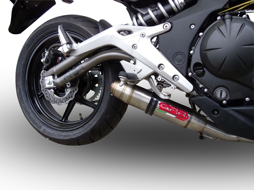 Scarico compatibile con Kawasaki Er 6 N - F 2012-2016, Deeptone Inox, Scarico completo omologato,fornito con db killer estraibile,catalizzatore e collettore