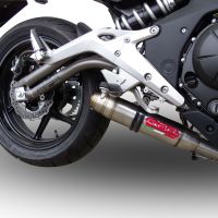 Scarico compatibile con Kawasaki Er 6 N - F 2012-2016, Deeptone Inox, Scarico completo omologato,fornito con db killer estraibile,catalizzatore e collettore