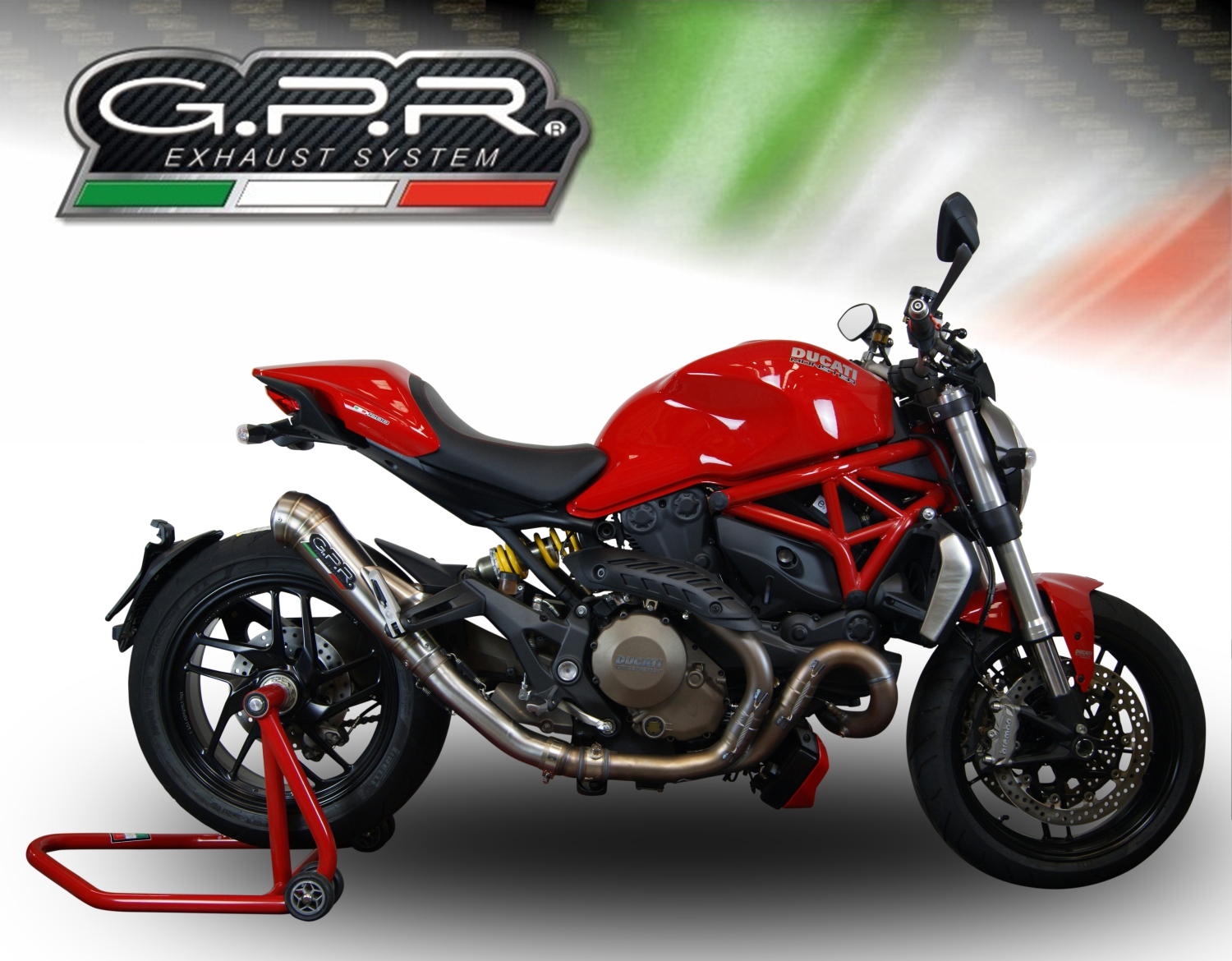 Scarico compatibile con Ducati Monster 1200 S -R 2014-2016, Powercone Evo, Scarico omologato, silenziatore con db killer estraibile e raccordo specifico