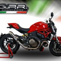 Scarico compatibile con Ducati Monster 1200 S -R 2017-2021, Powercone Evo, Terminale di scarico omologato,fornito con db killer estraibile,catalizzatore e collettore