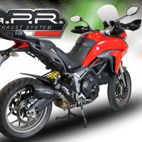 Exhaust compatible with Ducati Multistrada 950 V2 S 2021-2024, GP Evo4 Black Titanium, Homologated legal slip-on exhaust including removable db killer and link pipe 