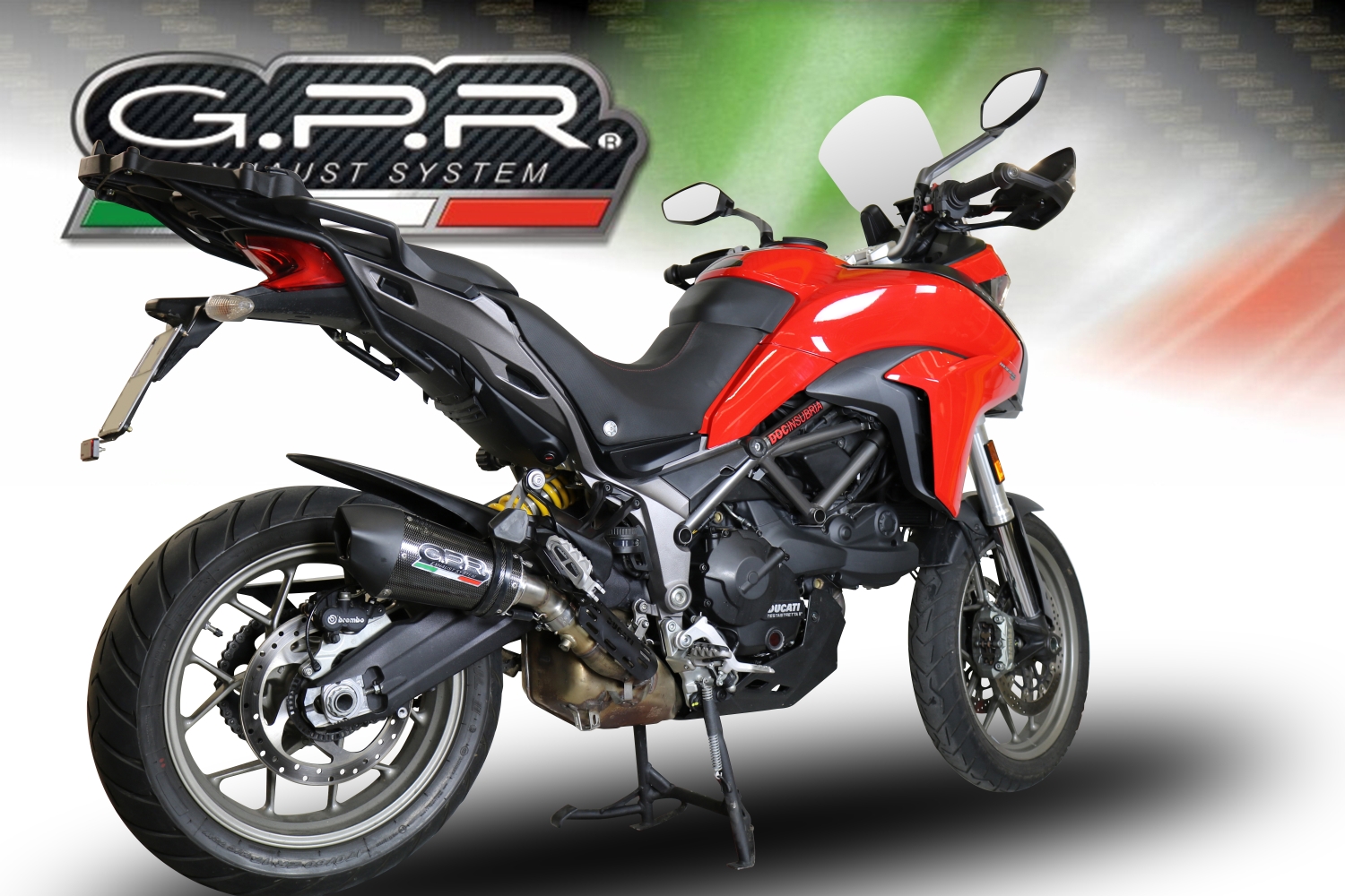 Scarico GPR compatibile con  Ducati Multistrada 950 2017-2020, GP Evo4 Poppy, Scarico omologato, silenziatore con db killer estraibile e raccordo specifico