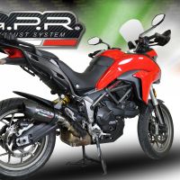 Scarico compatibile con Ducati Multistrada 950 2021-2024, GP Evo4 Poppy, Scarico omologato, silenziatore con db killer estraibile e raccordo specifico