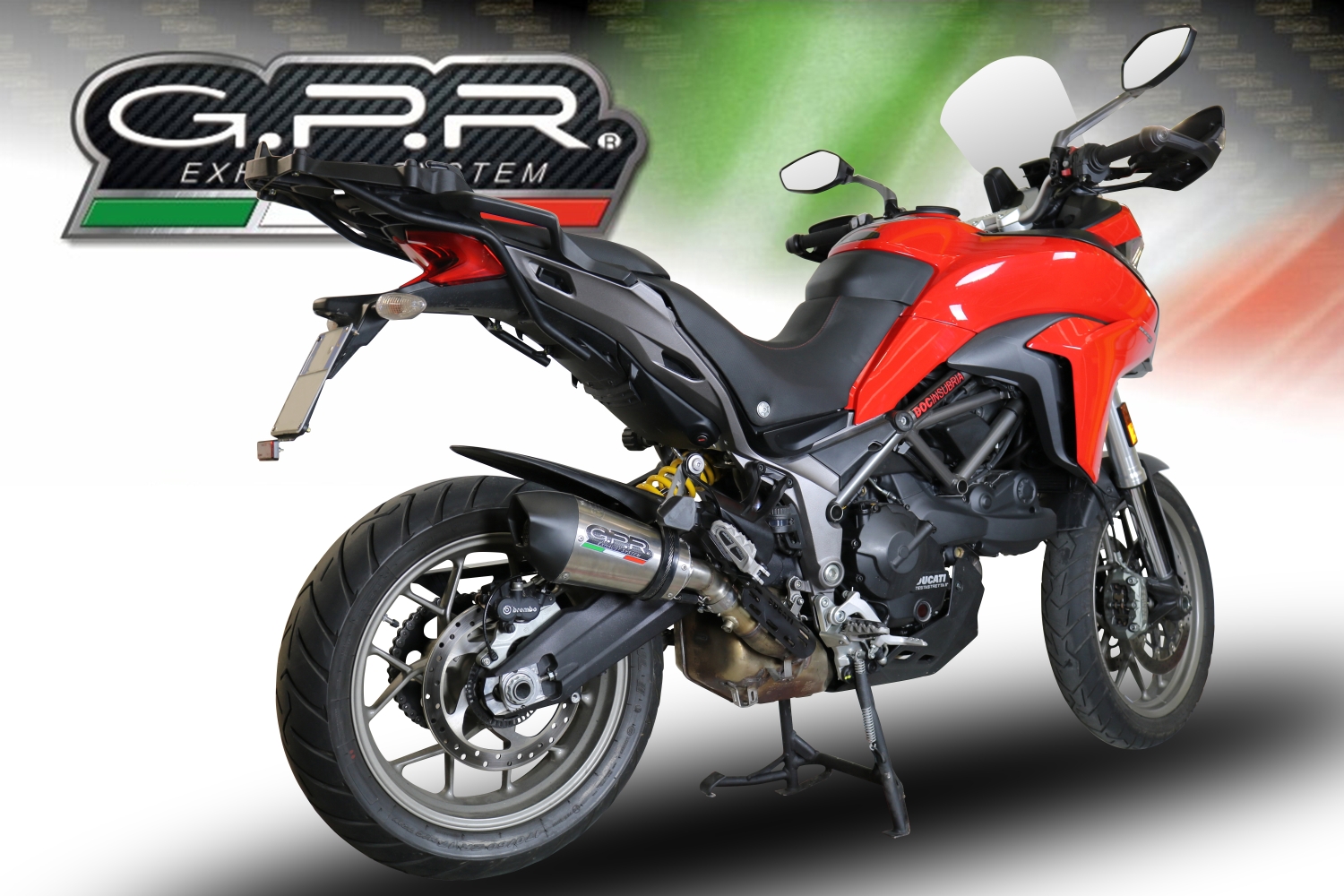 Scarico compatibile con Ducati Multistrada 950 V2 S 2021-2024, GP Evo4 Titanium, Scarico omologato, silenziatore con db killer estraibile e raccordo specifico