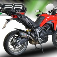 Exhaust system compatible with Ducati Multistrada 950 2017-2020, GP Evo4 Titanium, Homologated legal slip-on exhaust including removable db killer and link pipe 