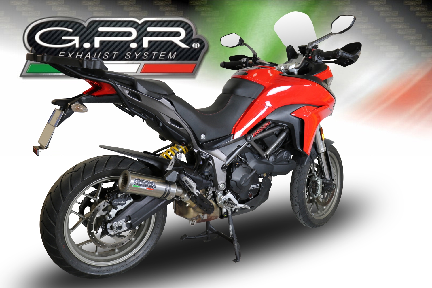 Exhaust compatible with Ducati Multistrada 950 2021-2024, M3 Titanium Natural, Homologated legal slip-on exhaust including removable db killer and link pipe 