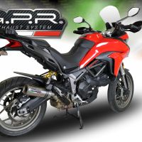 Exhaust compatible with Ducati Multistrada 950 2021-2024, M3 Titanium Natural, Homologated legal slip-on exhaust including removable db killer and link pipe 