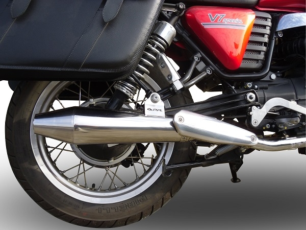 Exhaust system compatible with Bmw R 80 Gs 1980-1987, Vintacone, Homologated legal slip-on exhaust including removable db killer and link pipe 