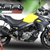 Scarico compatibile con Suzuki V-Strom 650 2021-2025, Furore Evo4 Nero, Scarico semi completo, omologato per mercati extracee, fornito con db killer estraibile e collettore specifico
