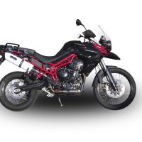 Scarico compatibile con Triumph Tiger 800 - Xr - Xc - Xrx - Xcx - Xrt - Xca 2017-2021, Albus Evo4, Scarico omologato, silenziatore con db killer estraibile e raccordo specifico