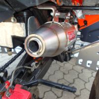 Exhaust system compatible with Adly 500 Hurricane S 2005-2021, Deeptone Atv, Homologated legal slip-on exhaust including removable db killer and link pipe 