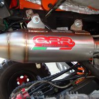 Exhaust system compatible with Adly 500 Hurricane S 2005-2021, Deeptone Atv, Homologated legal slip-on exhaust including removable db killer and link pipe 