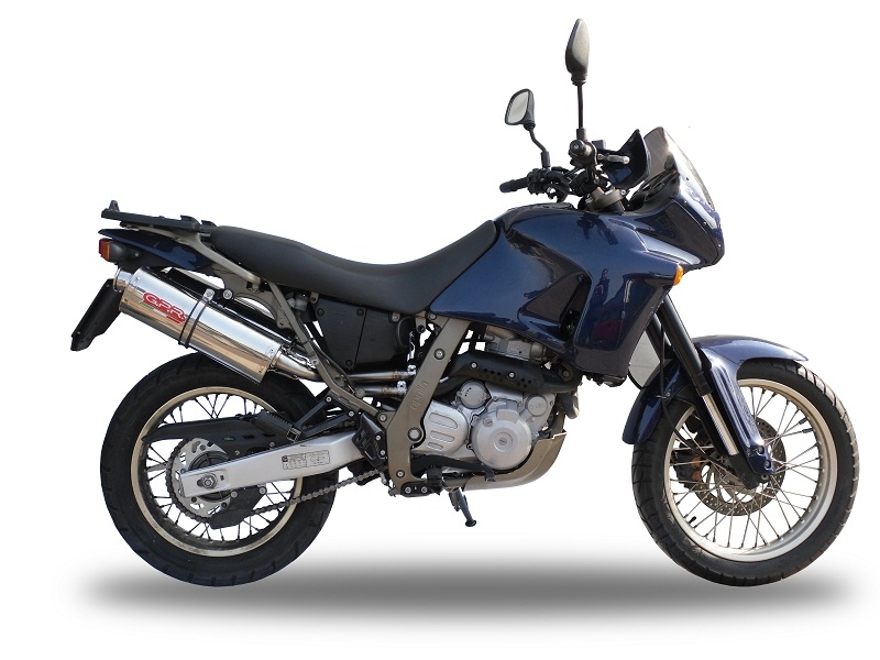 Scarico compatibile con Aprilia Pegaso 3 650 -Pegaso i.e. 1997-2004, Trioval, Coppia di terminali di scarico omologati, forniti con db killer removibili e raccordi specifici