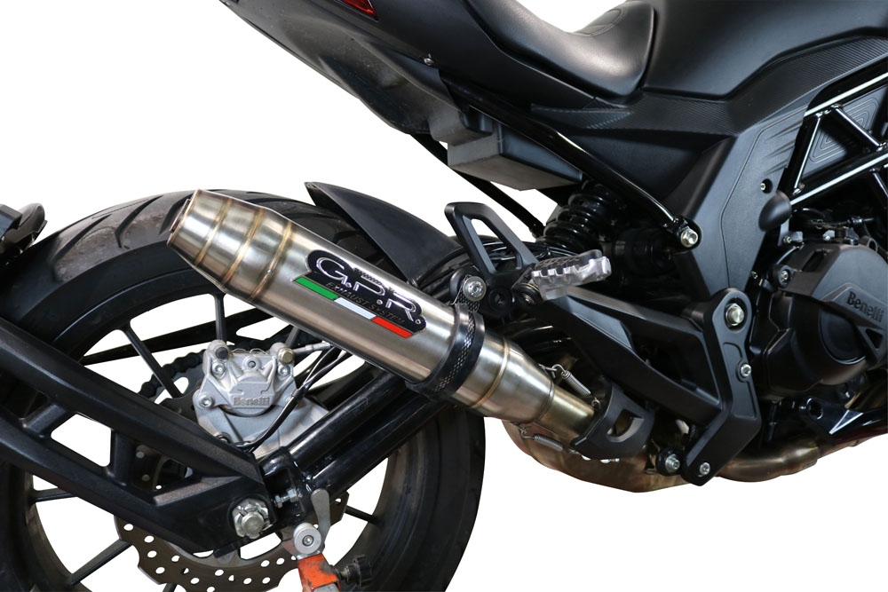 Scarico compatibile con Benelli 502 C 2021-2024, Deeptone Inox, Scarico omologato, silenziatore con db killer estraibile e raccordo specifico
