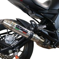 Exhaust system compatible with Benelli 502 C 2021-2024, Deeptone Inox, Homologated legal slip-on exhaust including removable db killer and link pipe 