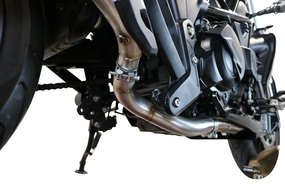 Scarico compatibile con Benelli 502 C 2021-2024, Decatalizzatore, Collettore decatalizzore, applicazione racing