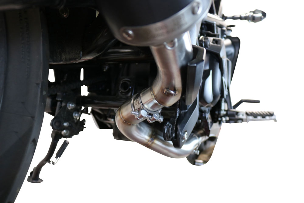 Scarico compatibile con Benelli 502 C 2021-2024, Decatalizzatore, Collettore decatalizzore, applicazione racing