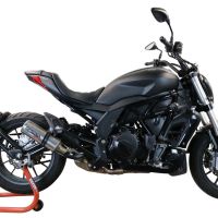 Scarico compatibile con Benelli 502 C 2021-2024, M3 Inox , Scarico omologato, silenziatore con db killer estraibile e raccordo specifico