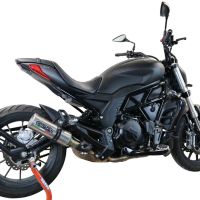 Scarico compatibile con Benelli 502 C 2019-2020, M3 Inox , Scarico omologato, silenziatore con db killer estraibile e raccordo specifico