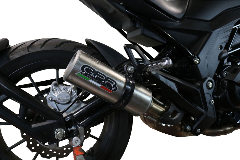 Scarico compatibile con Benelli 502 C 2019-2020, M3 Inox , Scarico omologato, silenziatore con db killer estraibile e raccordo specifico