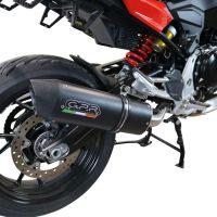 Scarico compatibile con Bmw F 900 XR-R 2020-2025, Furore Evo4 Nero, Scarico omologato, silenziatore con db killer estraibile e raccordo specifico