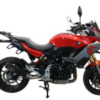 Scarico compatibile con Bmw F 900 XR-R 2020-2025, M3 Black Titanium, Scarico omologato, silenziatore con db killer estraibile e raccordo specifico