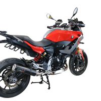 Scarico compatibile con Bmw F 900 XR-R 2020-2025, M3 Black Titanium, Scarico omologato, silenziatore con db killer estraibile e raccordo specifico