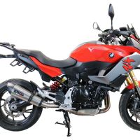 Scarico compatibile con Bmw F 900 XR/R 2020-2024, GP Evo4 Titanium, Scarico omologato, silenziatore con db killer estraibile e raccordo specifico