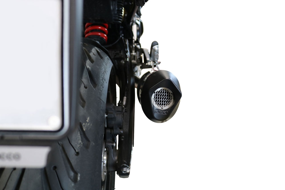 Scarico compatibile con Bmw F 900 XR-R 2020-2025, Furore Evo4 Nero, Scarico omologato, silenziatore con db killer estraibile e raccordo specifico