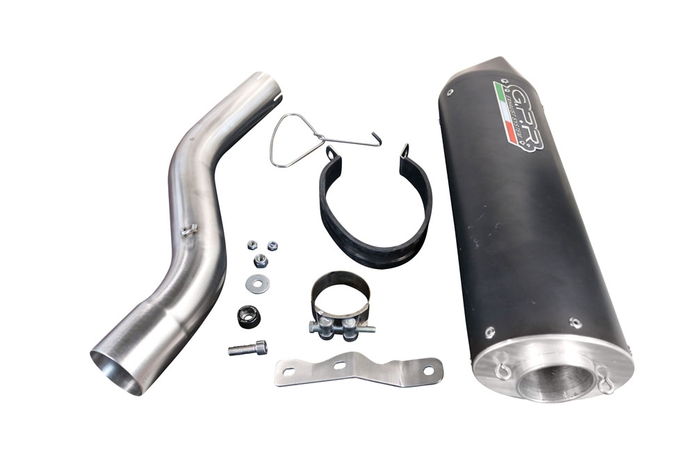 Scarico compatibile con Bmw F 900 XR-R 2020-2025, Furore Evo4 Nero, Scarico omologato, silenziatore con db killer estraibile e raccordo specifico