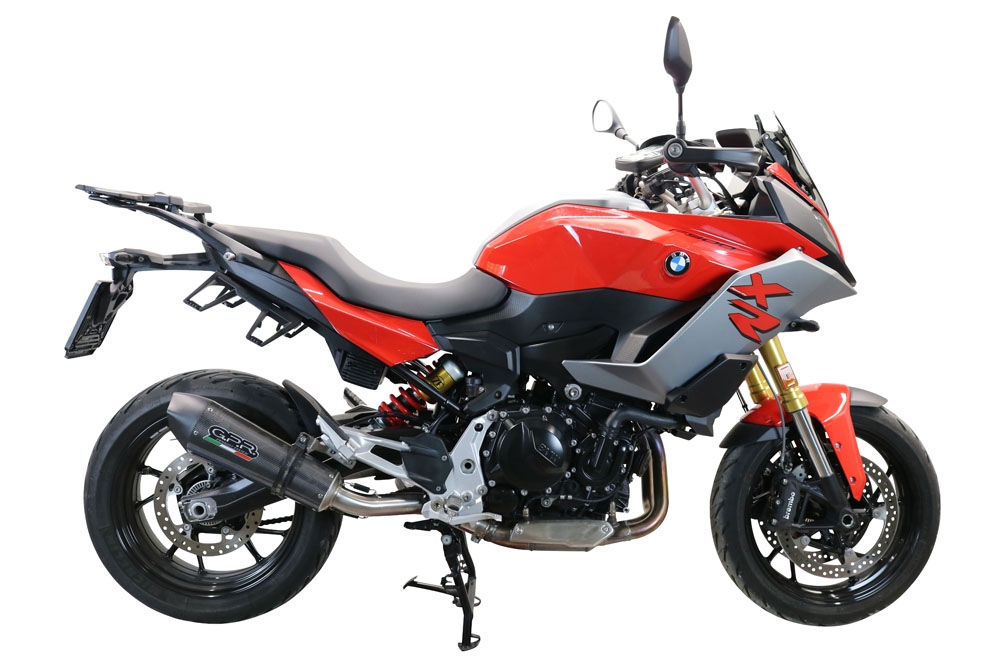 Scarico compatibile con Bmw F 900 XR-R 2020-2025, GP Evo4 Poppy, Scarico omologato, silenziatore con db killer estraibile e raccordo specifico