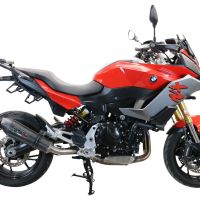 Scarico compatibile con Bmw F 900 XR-R 2020-2025, GP Evo4 Poppy, Scarico omologato, silenziatore con db killer estraibile e raccordo specifico