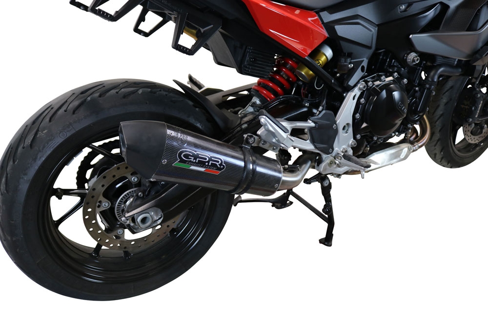 Scarico compatibile con Bmw F 900 XR-R 2020-2025, GP Evo4 Poppy, Scarico omologato, silenziatore con db killer estraibile e raccordo specifico