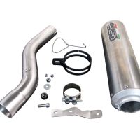 Exhaust system compatible with Bmw F 900 XR/R 2020-2024, M3 Titanium Natural, Homologated legal slip-on exhaust including removable db killer and link pipe 