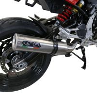 Exhaust system compatible with Bmw F 900 XR/R 2020-2024, M3 Titanium Natural, Homologated legal slip-on exhaust including removable db killer and link pipe 