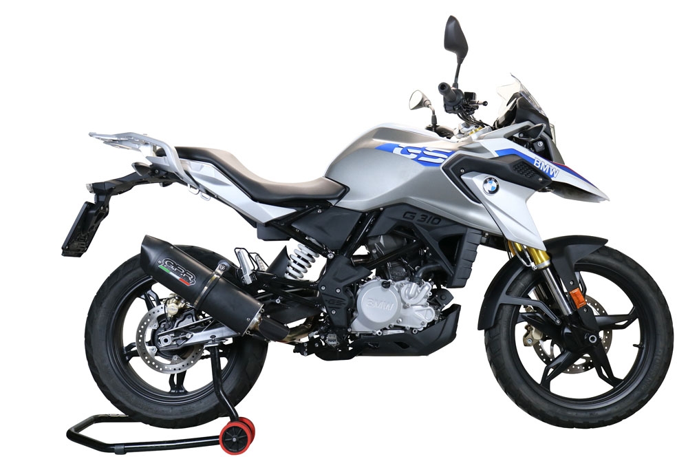 Exhaust compatible with Bmw G 310 Gs 2017-2021, Furore Evo4 Nero, Homologated legal full system exhaust, including removable db killer and catalyst 