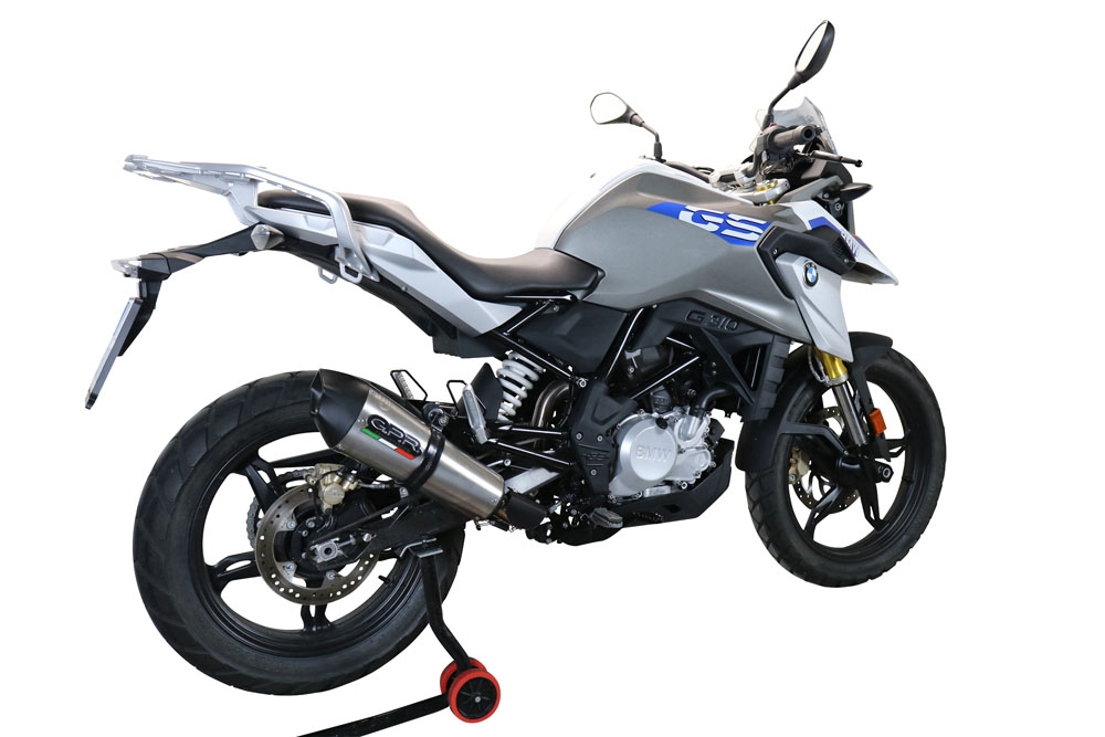 Scarico compatibile con Bmw G 310 Gs 2022-2024, GP Evo4 Titanium, Scarico completo omologato,fornito con db killer estraibile,catalizzatore e collettore