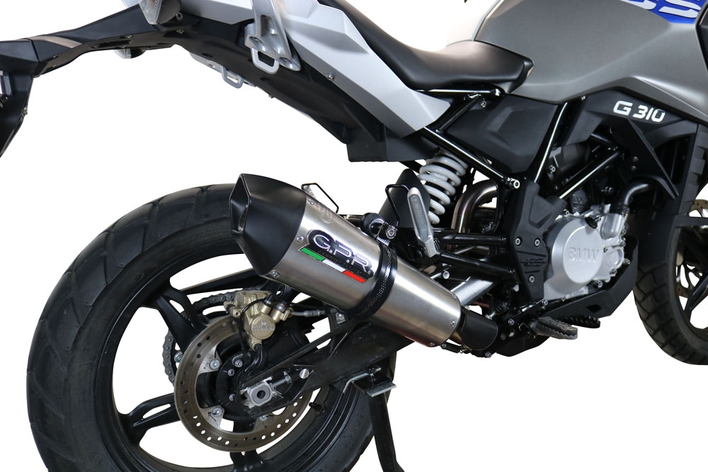 Scarico compatibile con Bmw G 310 Gs 2022-2024, GP Evo4 Titanium, Scarico completo omologato,fornito con db killer estraibile,catalizzatore e collettore