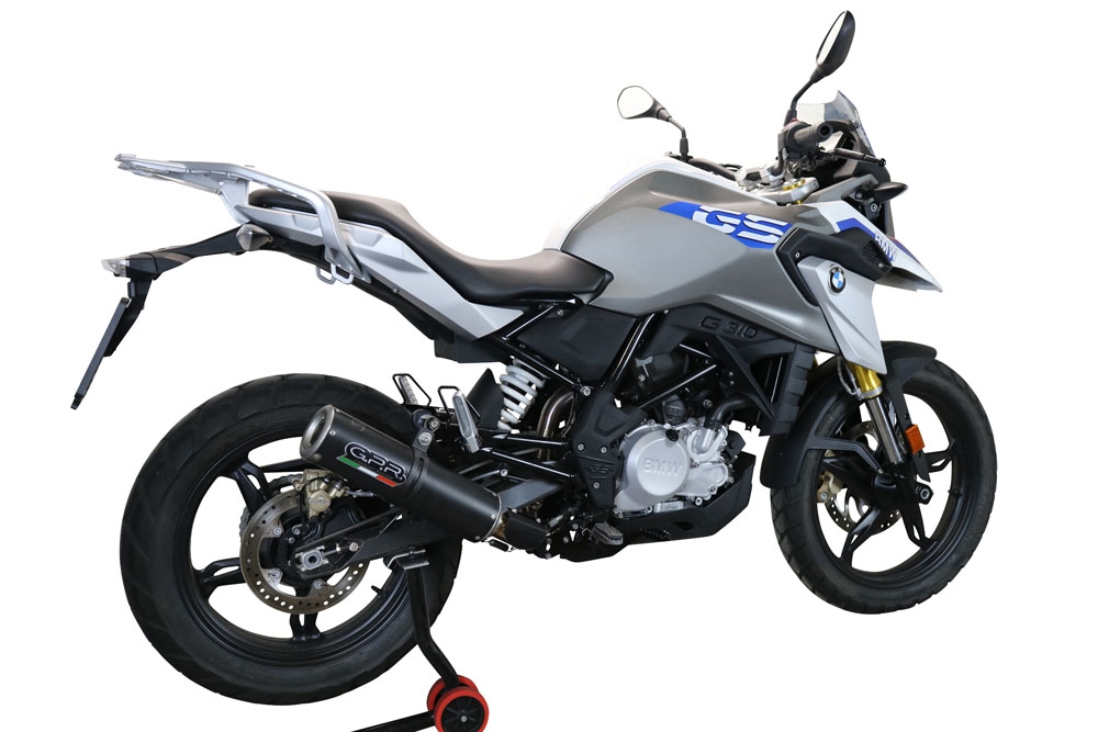 Exhaust system compatible with Bmw G 310 Gs 2022-2024, M3 Black Titanium, Homologated legal full system exhaust, including removable db killer and catalyst 