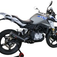 Scarico compatibile con Bmw G 310 Gs 2017-2021, M3 Black Titanium, Scarico completo omologato,fornito con db killer estraibile,catalizzatore e collettore