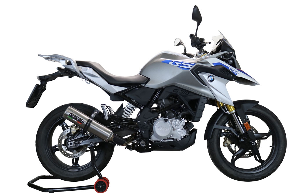 Exhaust system compatible with Bmw G 310 Gs 2022-2024, M3 Titanium Natural, Homologated legal full system exhaust, including removable db killer and catalyst 