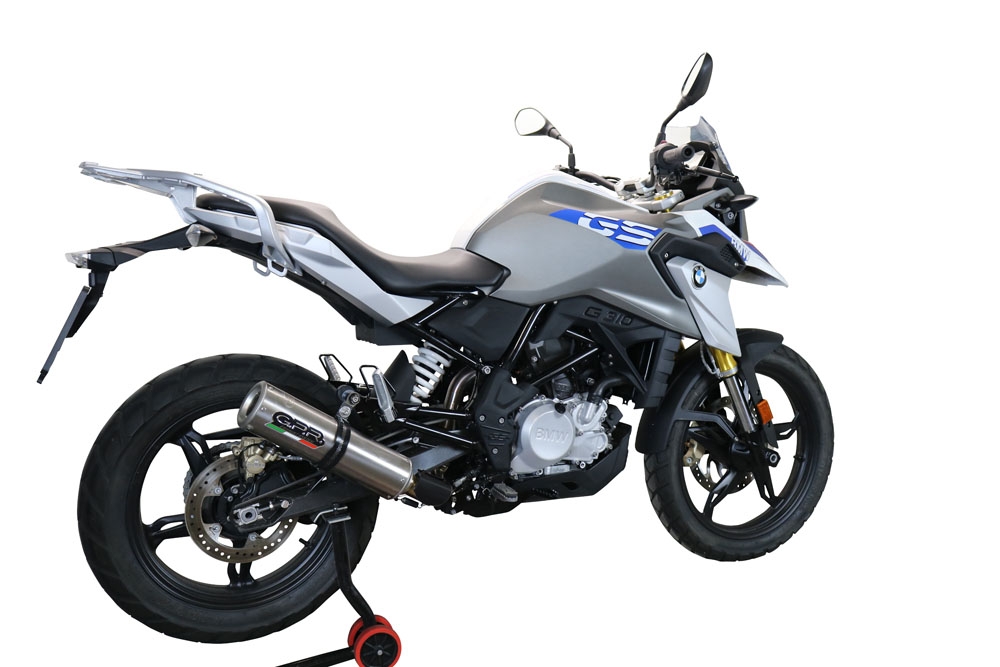 Exhaust system compatible with Bmw G 310 Gs 2017-2021, M3 Titanium Natural, Homologated legal full system exhaust, including removable db killer and catalyst 