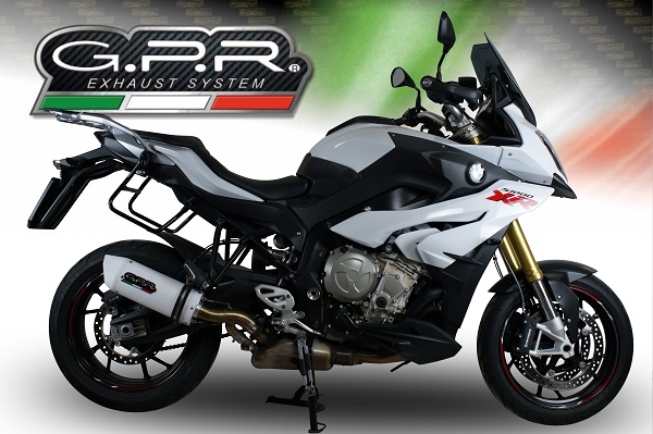 Exhaust compatible with Bmw S 1000 XR -M 2015-2016, Albus Ceramic, Homologated legal slip-on exhaust including removable db killer and link pipe 