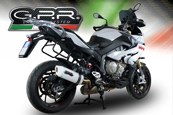 Exhaust compatible with Bmw S 1000 XR -M 2015-2016, Albus Ceramic, Homologated legal slip-on exhaust including removable db killer and link pipe 